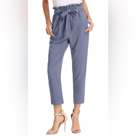 Pants - NWT Women's Blue/Gray Paperbag Waist Pants